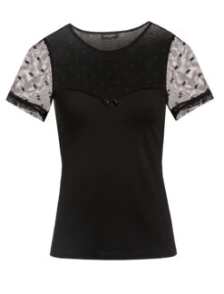 Vive Maria French Chic Damen Kurzarmbluse Schwarz