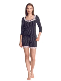 Vive Maria French Dandy Damen Pyjama Schwarz Allover