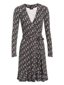 Vive Maria French Girl Damen Wickelkleid Schwarz Allover