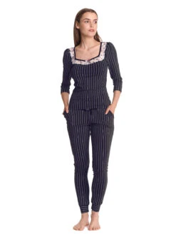 Vive Maria French Night Damen Pyjama Schwarz Allover