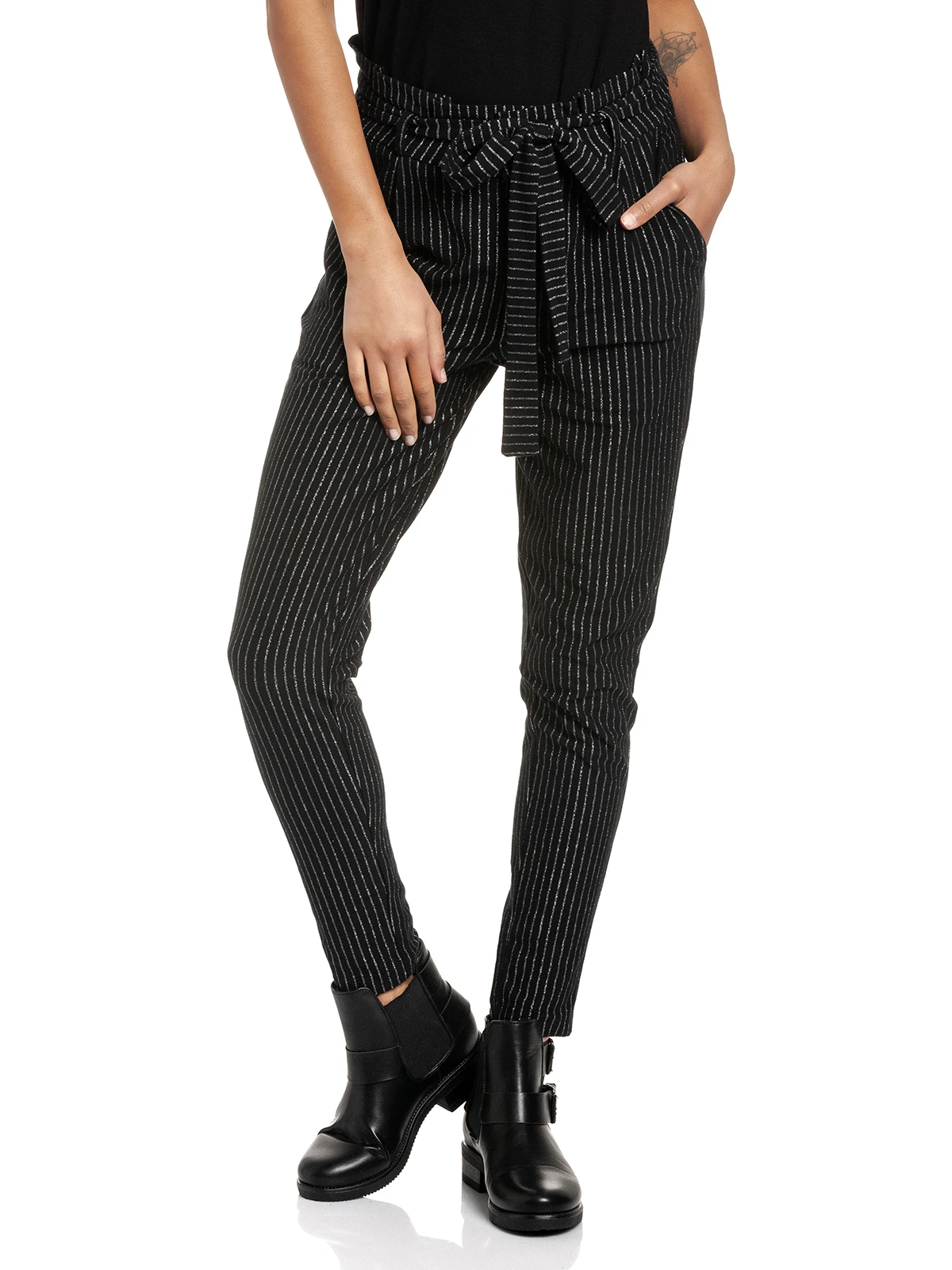 Vive Maria Glamour Dandy Damen Paperbag-Hose Schwarz – Bild 2