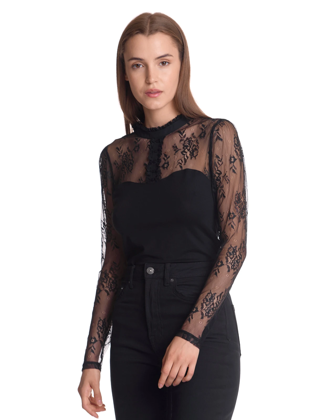 Vive Maria Gothic Love Damen Spitzenshirt Schwarz – Bild 6