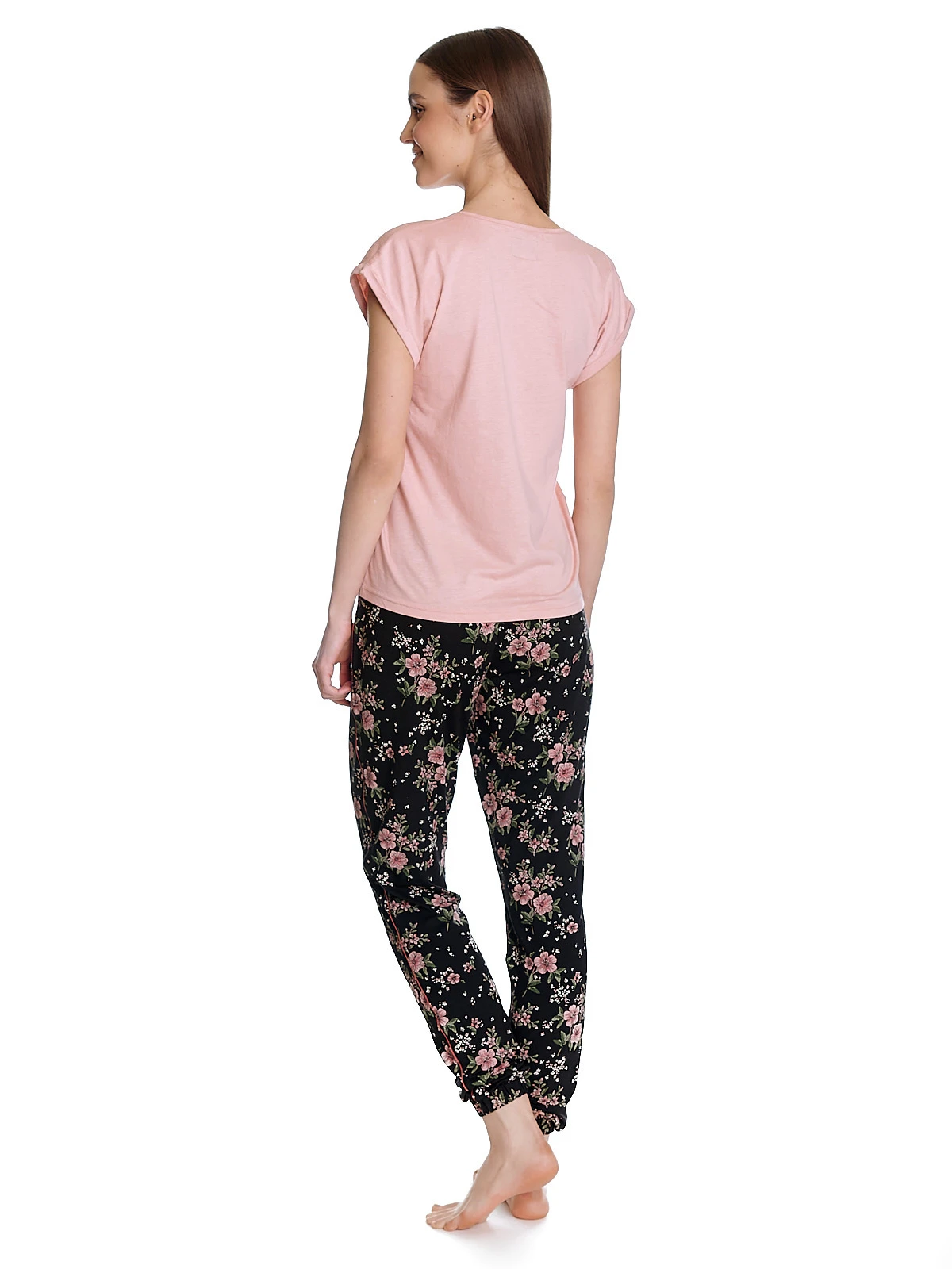 Vive Maria Hibiscus Dream Damen Pyjama Lightpink/schwarz Allover – Bild 4