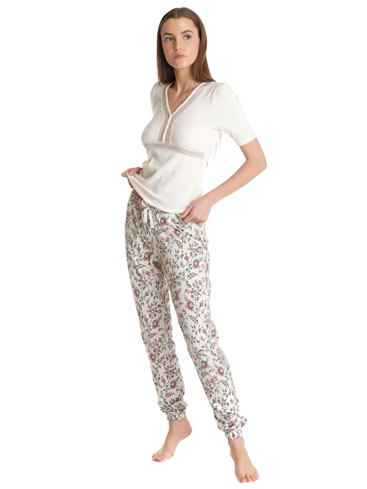 Vive Maria Hidden Garden Damen Pyjama Creme/allover – Bild 2