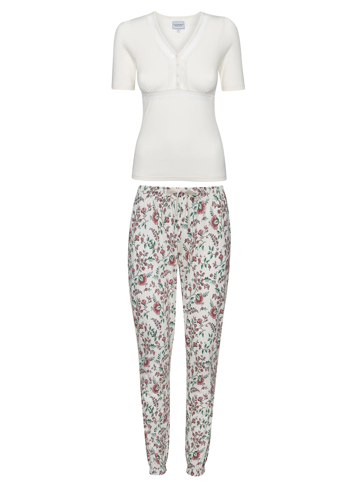 Vive Maria Hidden Garden Damen Pyjama Creme/allover – Bild 4