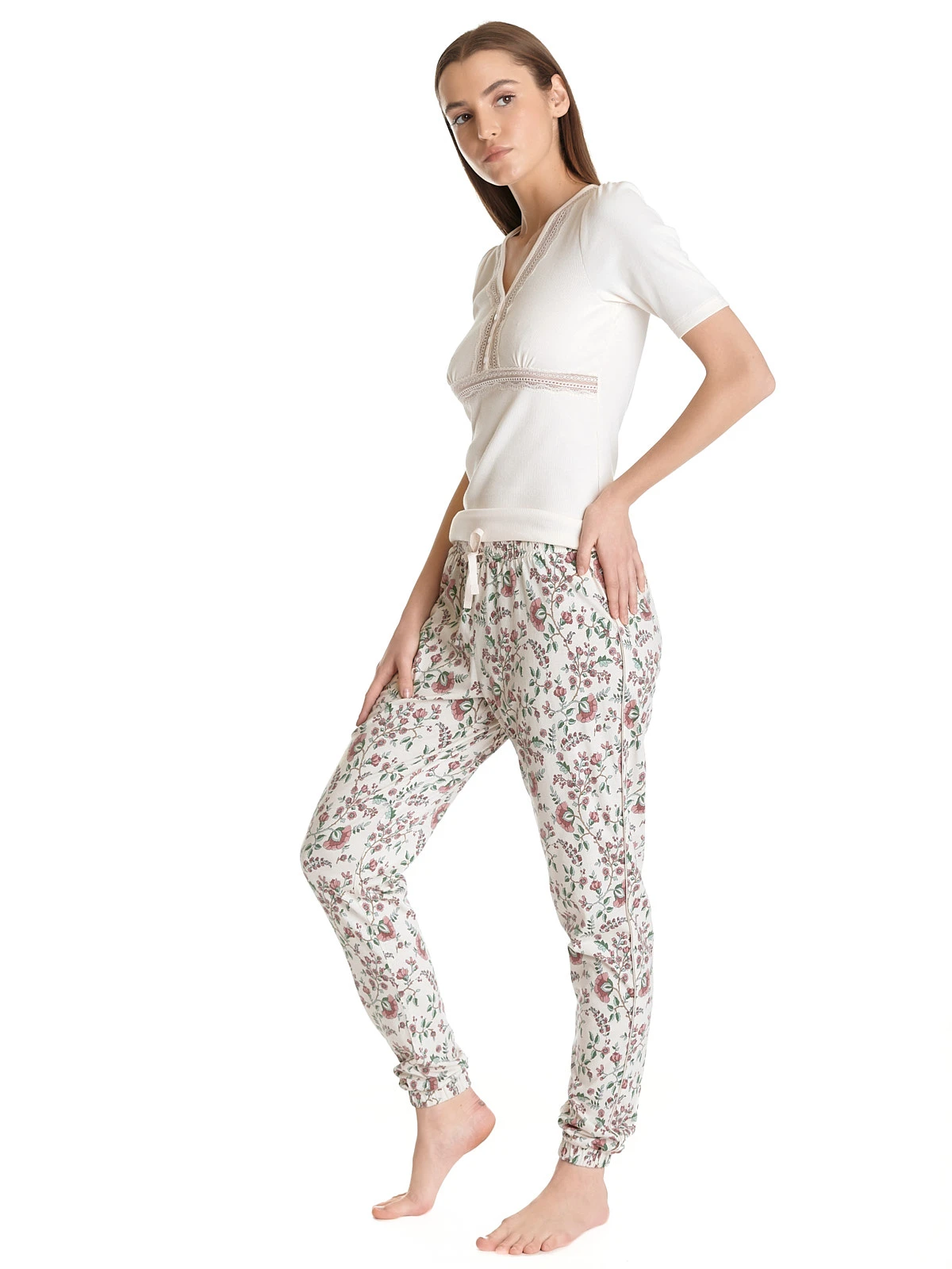 Vive Maria Hidden Garden Damen Pyjama Creme/allover – Bild 6