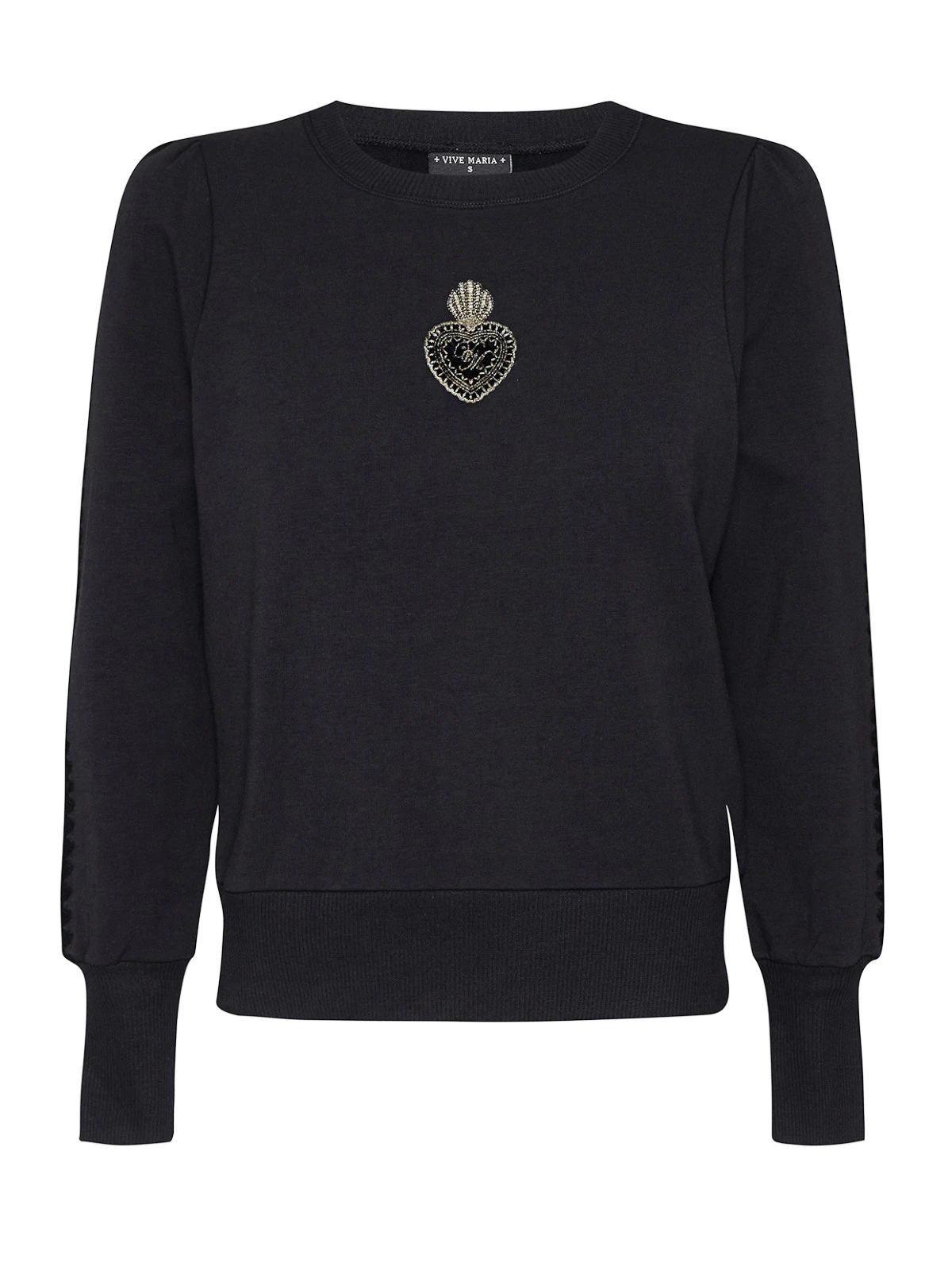 Vive Maria Holy Heart Damen Sweatshirt Schwarz - Image 2