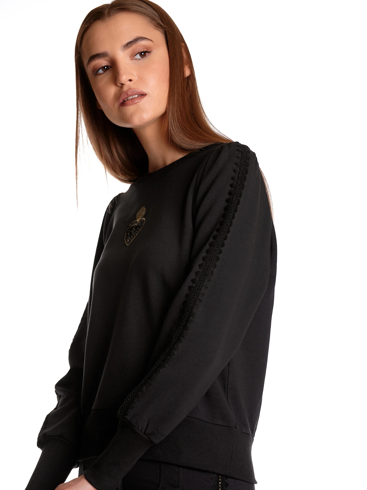 Vive Maria Holy Heart Damen Sweatshirt Schwarz - Image 5