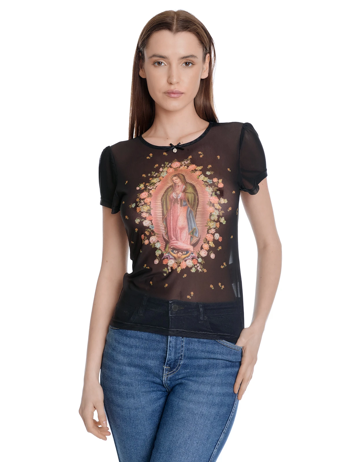 Vive Maria Holy Maria Tulle Shirt Damen T-Shirt Schwarz