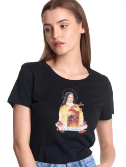 Vive Maria Holy Therese Damen T-Shirt Schwarz