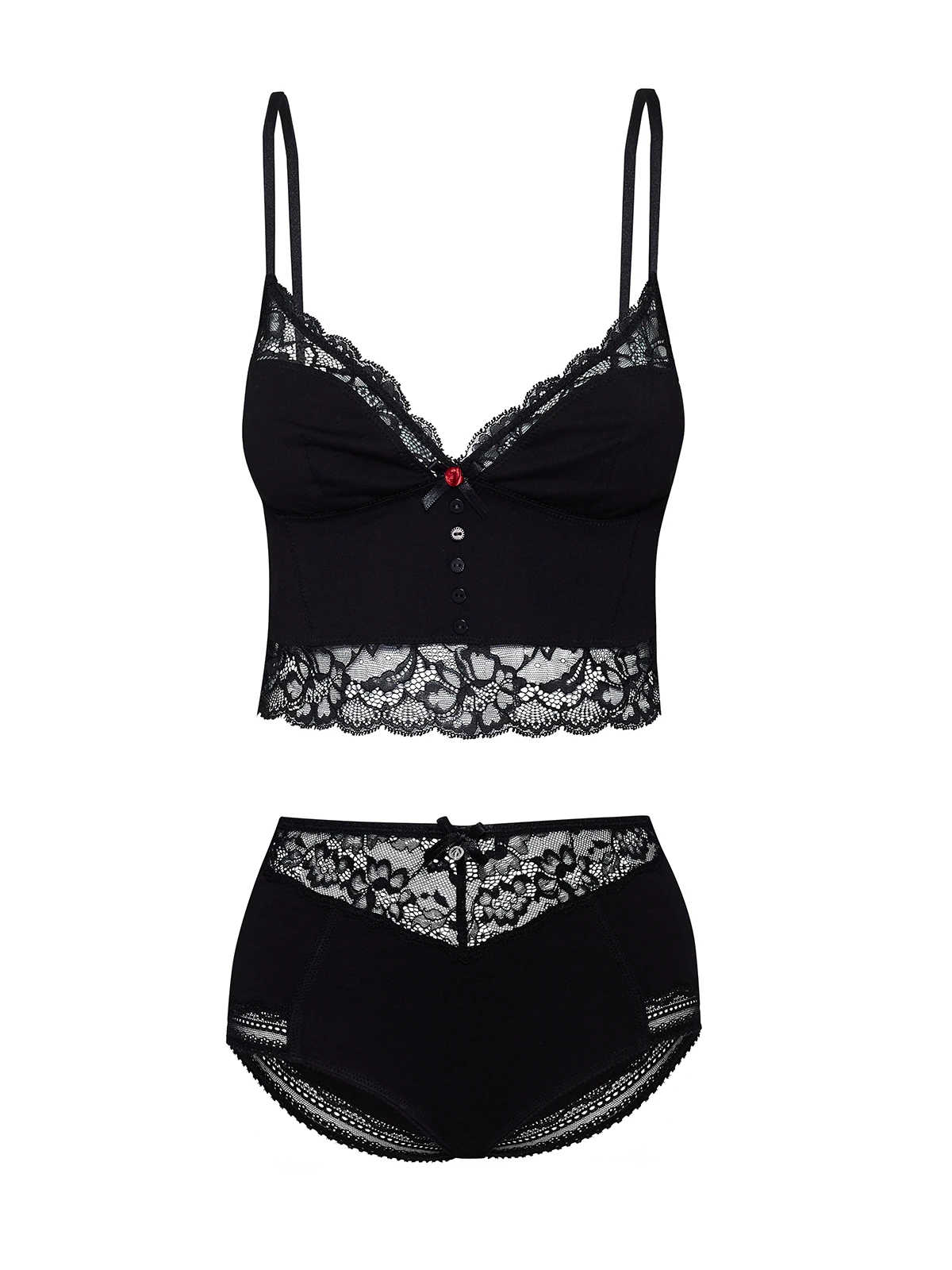 Vive Maria Marias High Waist Damen Wäscheset: Top Mit Panty Schwarz – Bild 3