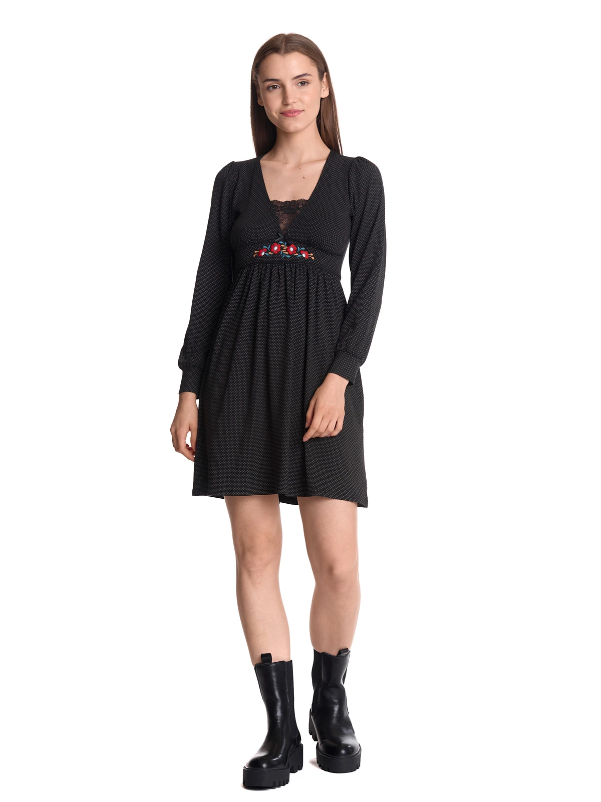 Vive Maria Meadow Love Damen A-Linien-Kleid Schwarz Allover – Bild 2