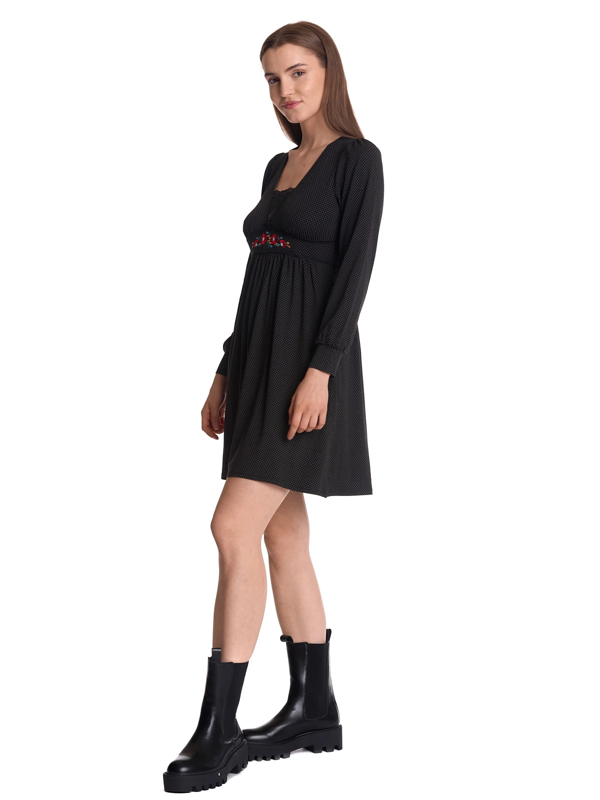 Vive Maria Meadow Love Damen A-Linien-Kleid Schwarz Allover – Bild 5