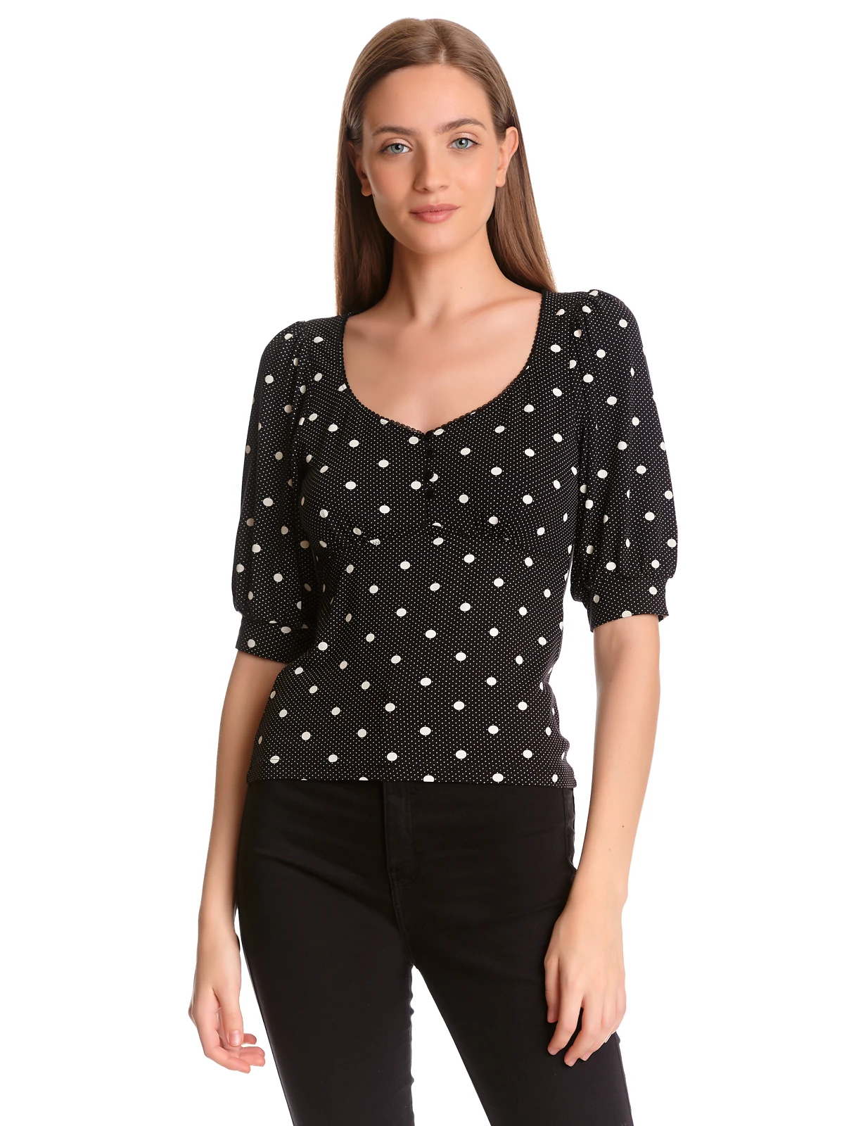 Vive Maria Mia Maria Damen Schlupfbluse Schwarz Allover – Bild 2