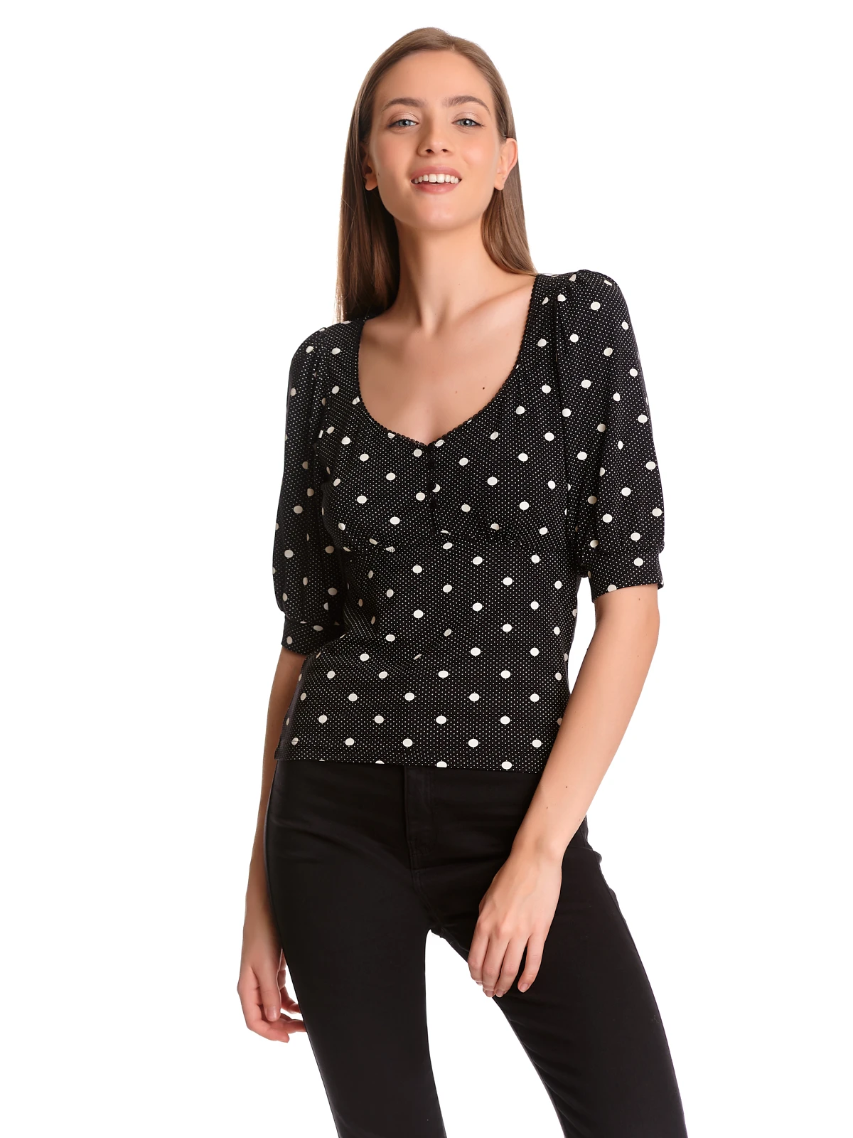 Vive Maria Mia Maria Damen Schlupfbluse Schwarz Allover – Bild 7