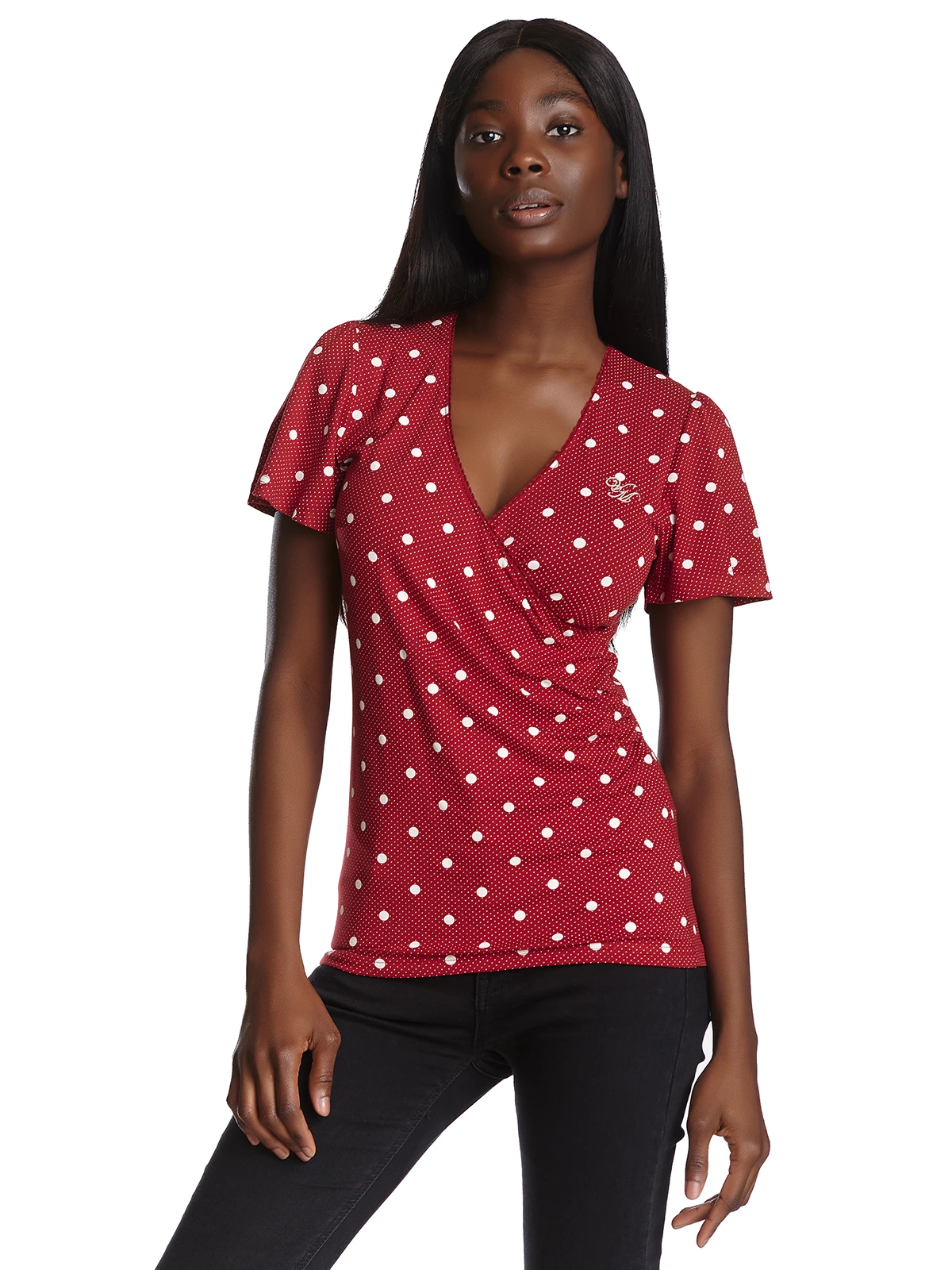 Vive Maria Mia Maria Damen Wickelshirt Rot Allover – Bild 2