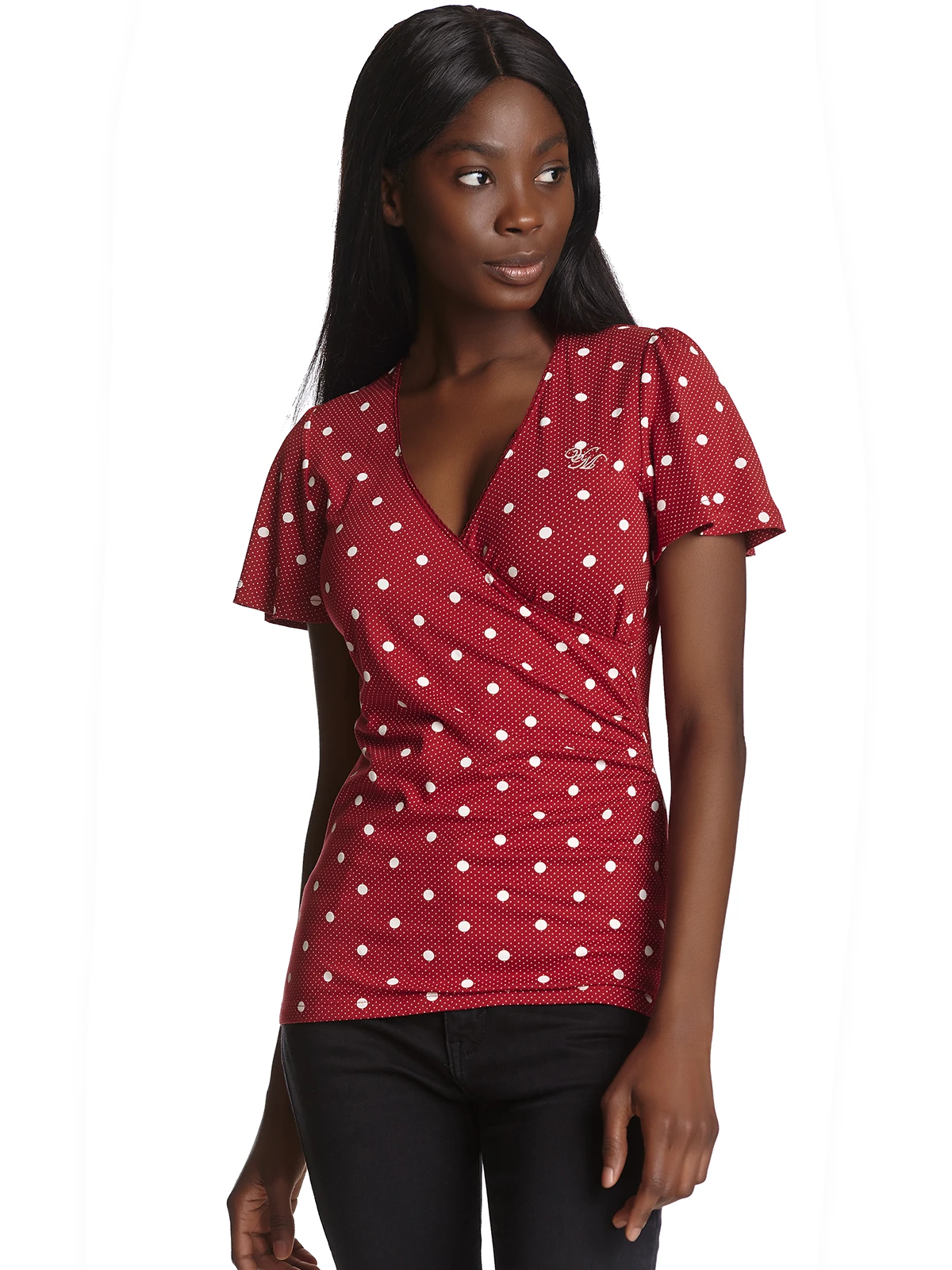 Vive Maria Mia Maria Damen Wickelshirt Rot Allover – Bild 6