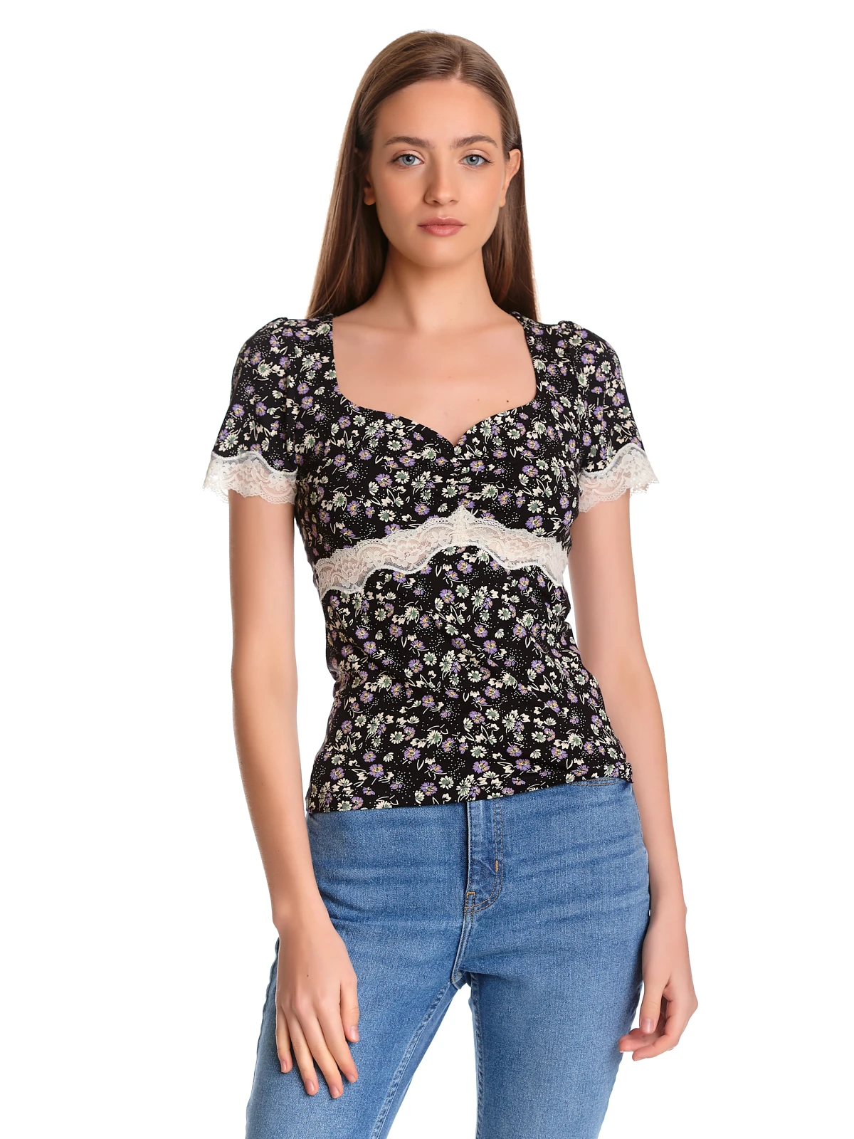 Vive Maria Midnight Flower Damen T-Shirt Schwarz Allover – Bild 2