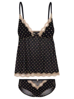 Vive Maria Montmarte Damen Wäscheset: Top Mit Slip Schwarz Allover