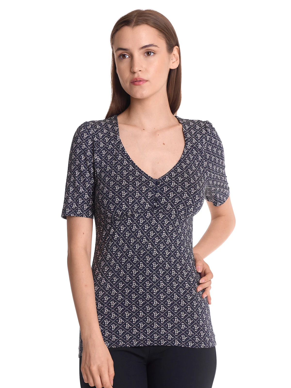 Vive Maria My Souvenir Damen T-Shirt Dunkelblau Allover