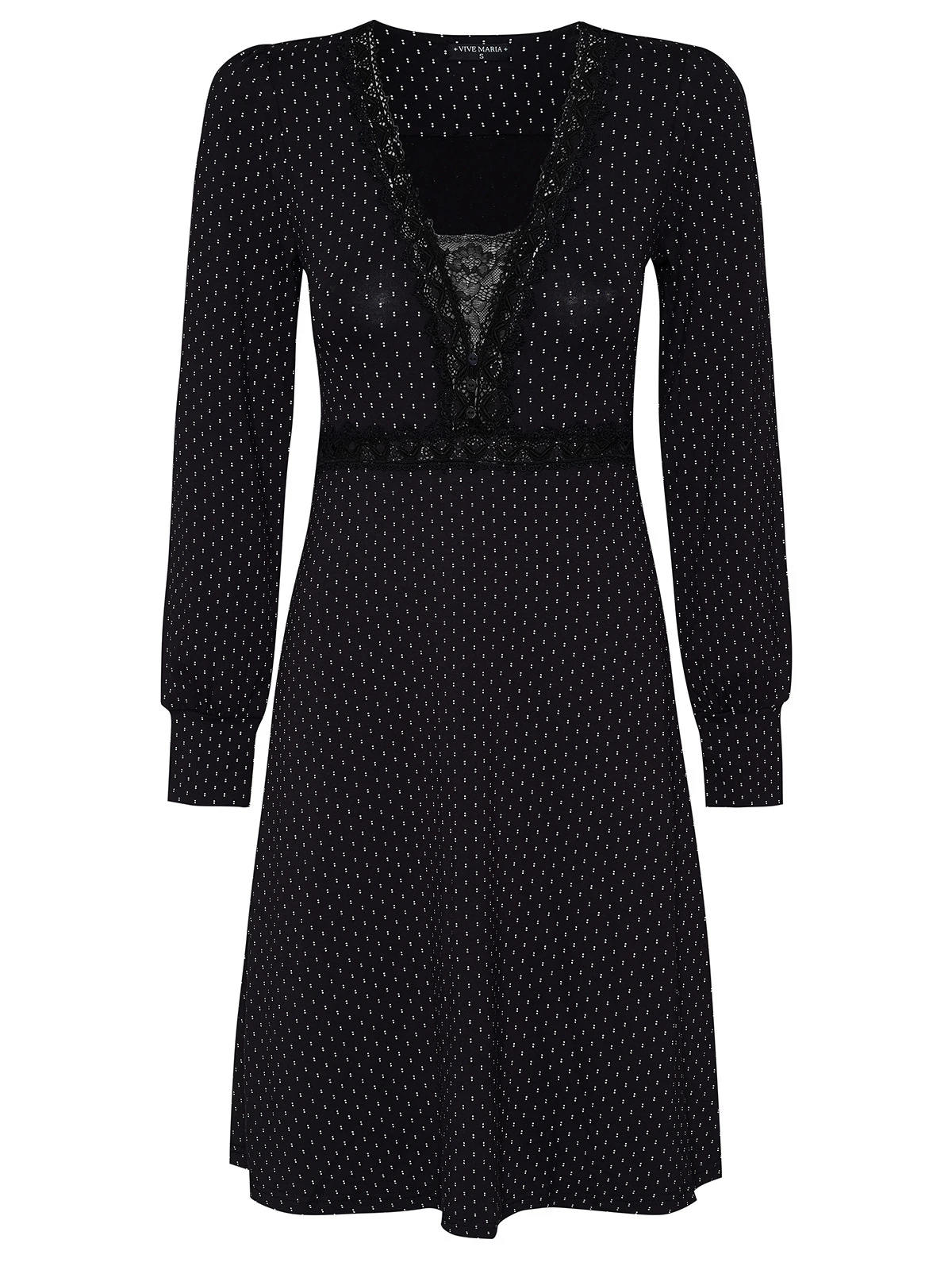 Vive Maria Paris Afternoon Damen A-Linien-Kleid Schwarz Allover – Bild 2