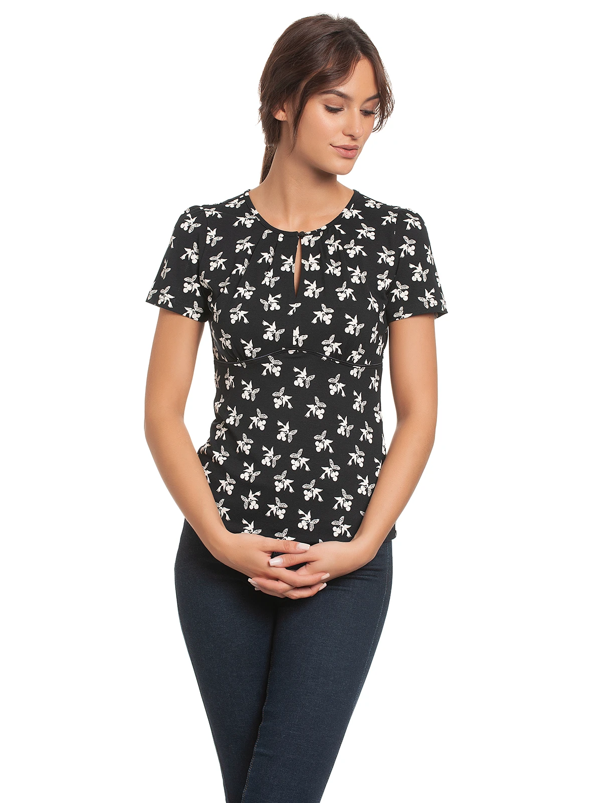 Vive Maria Pick The Cherry Damen T-Shirt Vulkanblau – Bild 2