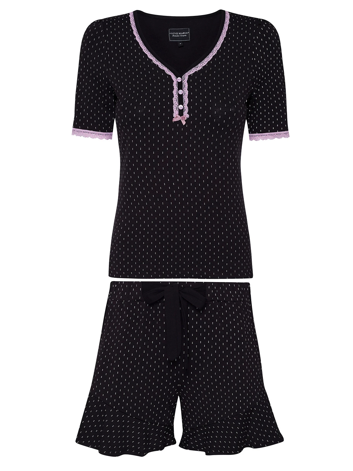 Vive Maria Private Room Damen Pyjama Schwarz Allover