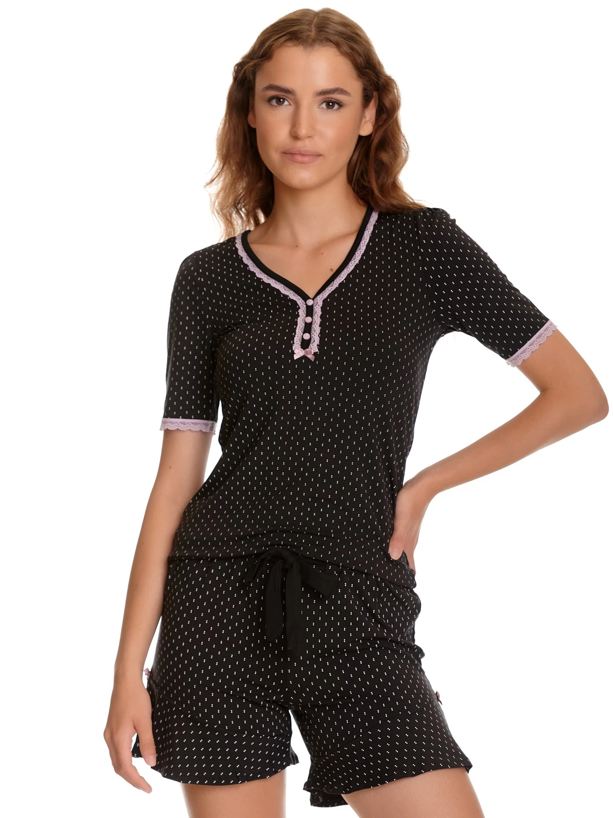 Vive Maria Private Room Damen Pyjama Schwarz Allover – Bild 2