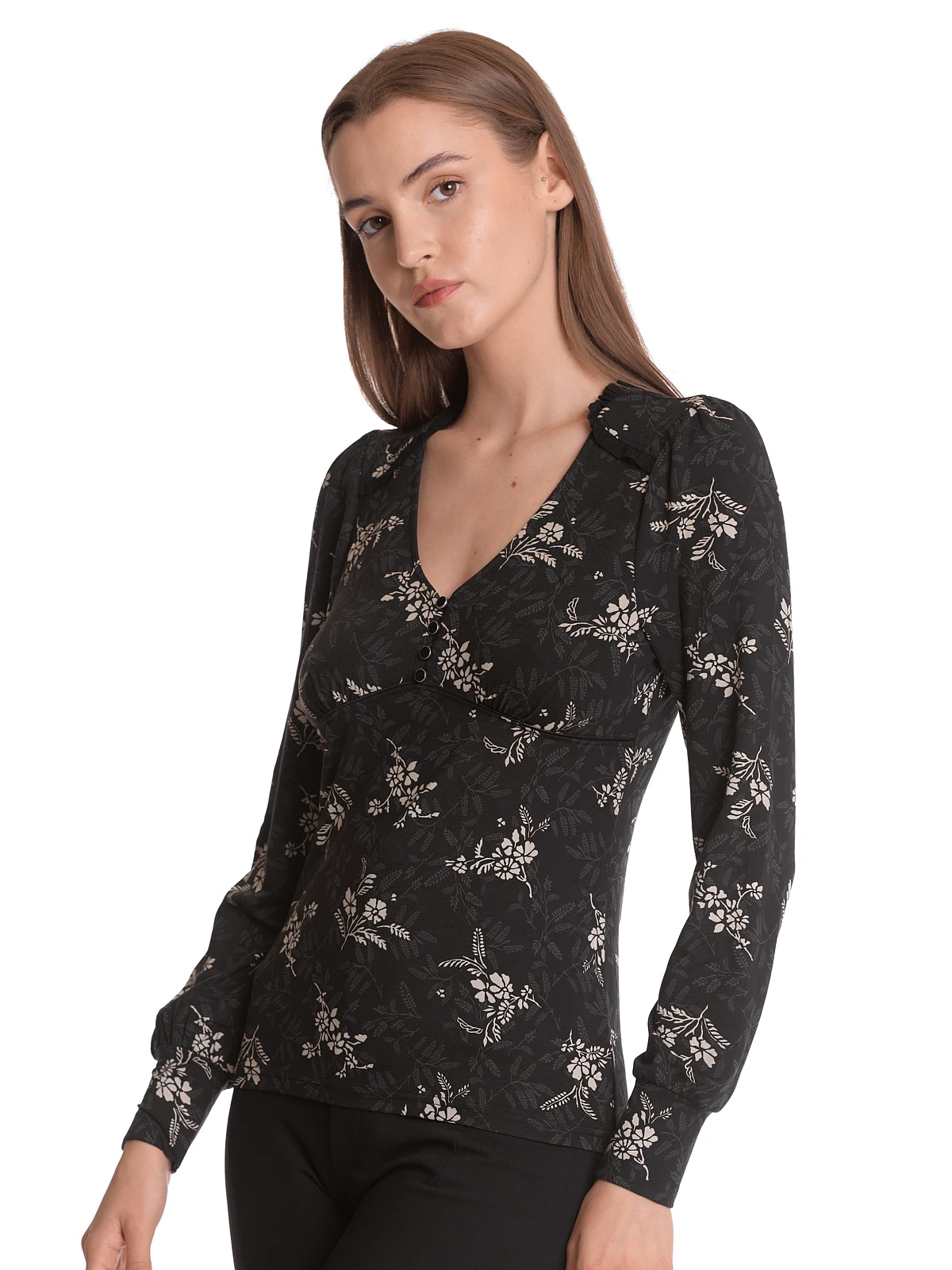 Vive Maria Reverie Damen Langarmshirt Schwarz Allover – Bild 6