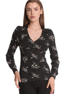 Vive Maria Reverie Damen Langarmshirt Schwarz Allover