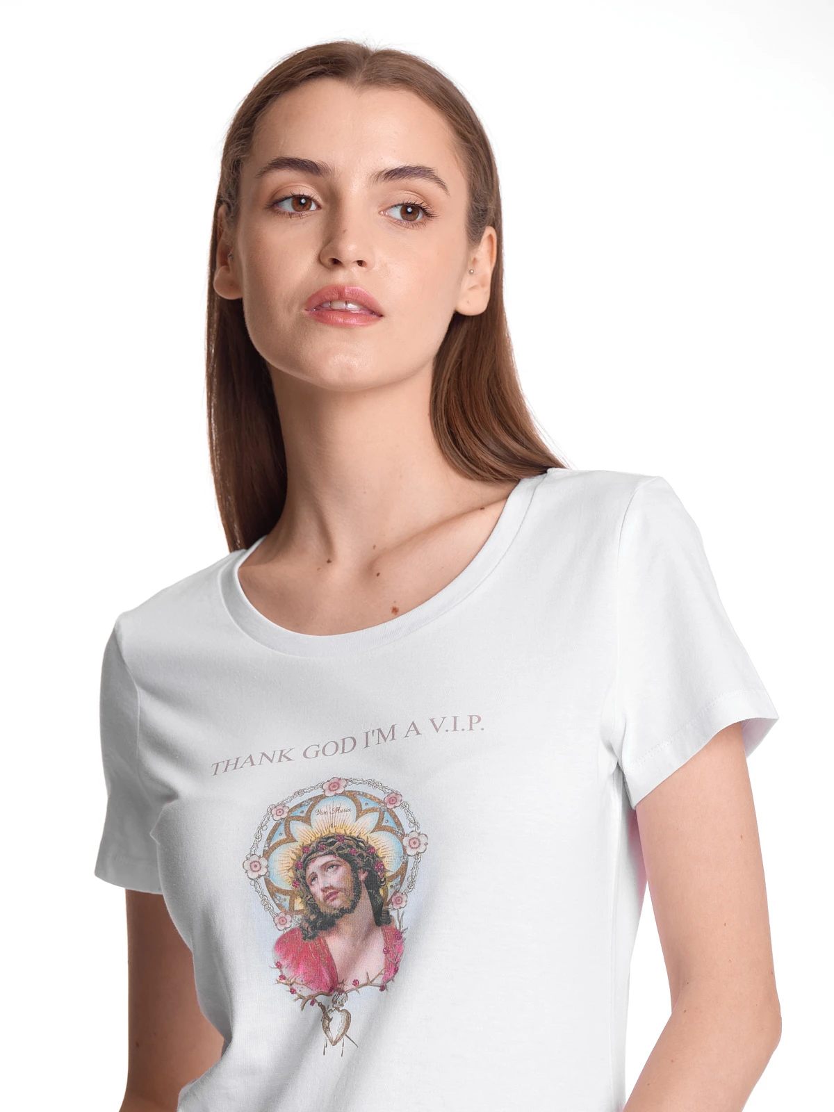 Vive Maria Thank God Jesus Damen T-Shirt Weiss - Image 2