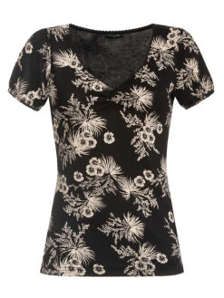 Vive Maria Tropical Hawaii Damen T-Shirt Schwarz Allover