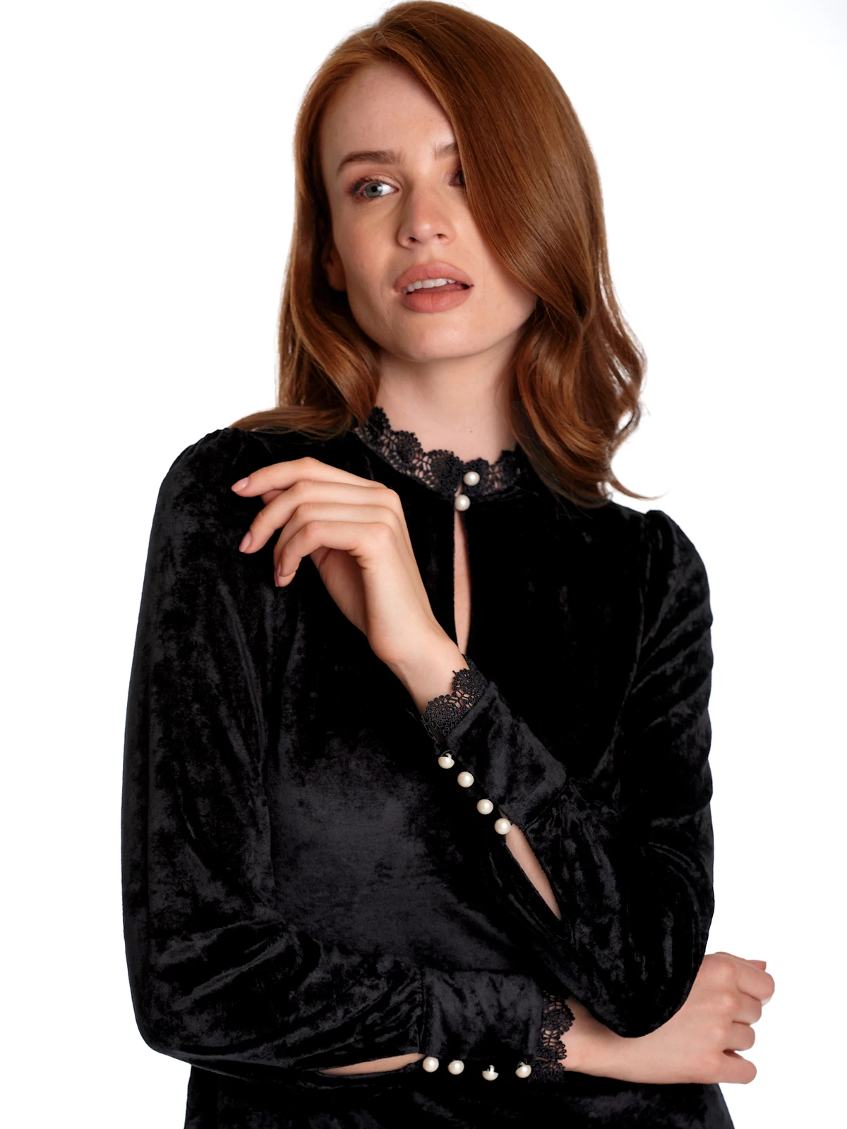 Vive Maria Velvet Dream Damen Blusenkleid Schwarz – Bild 6