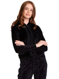 Vive Maria Velvet Dream Damen Kapuzensweatjacke Schwarz