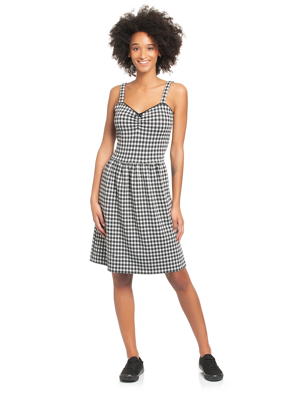 Vive Maria Vichy Summer Damen Trägerkleid Schwarz/creme – Bild 2