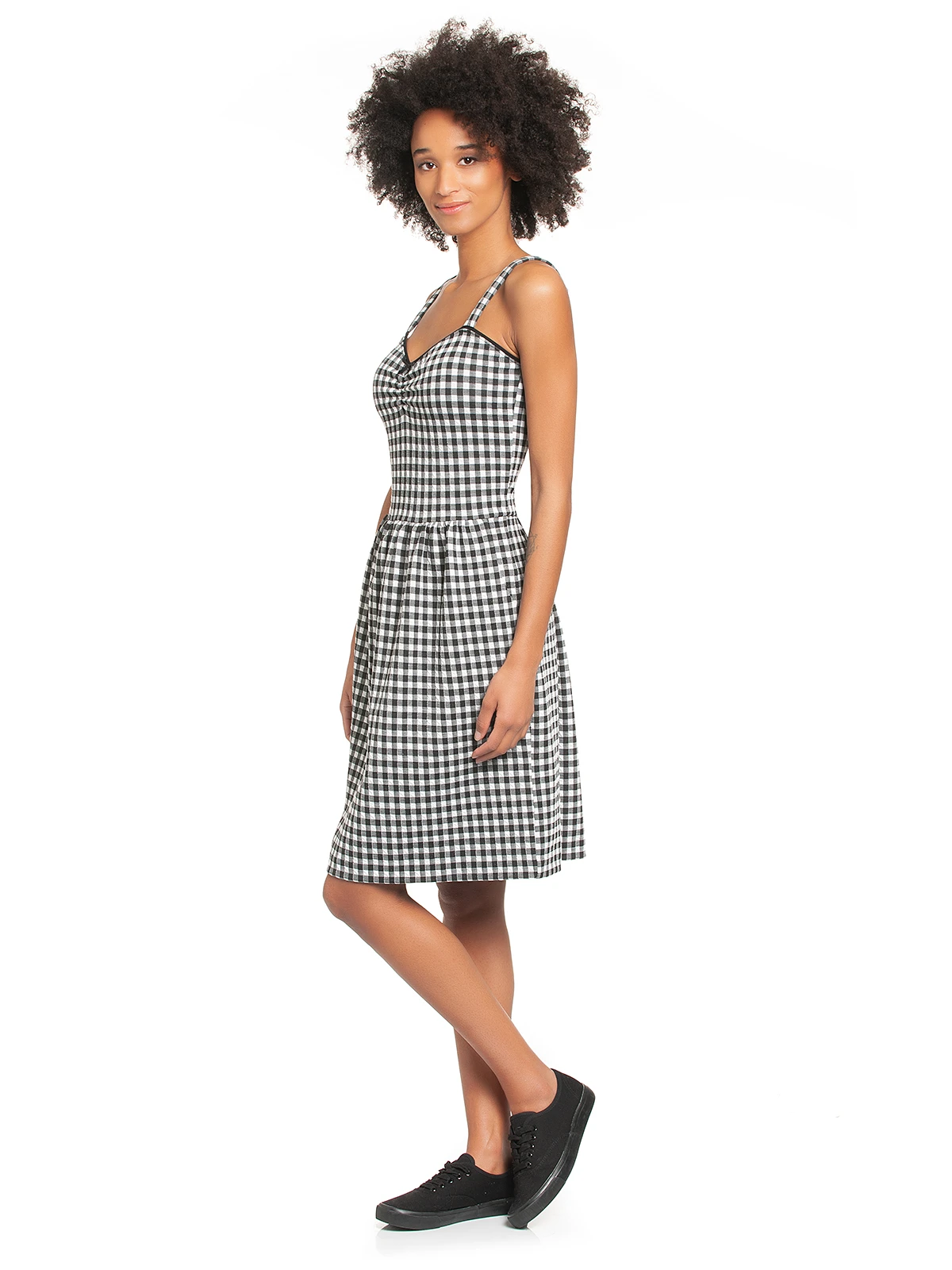 Vive Maria Vichy Summer Damen Trägerkleid Schwarz/creme – Bild 4