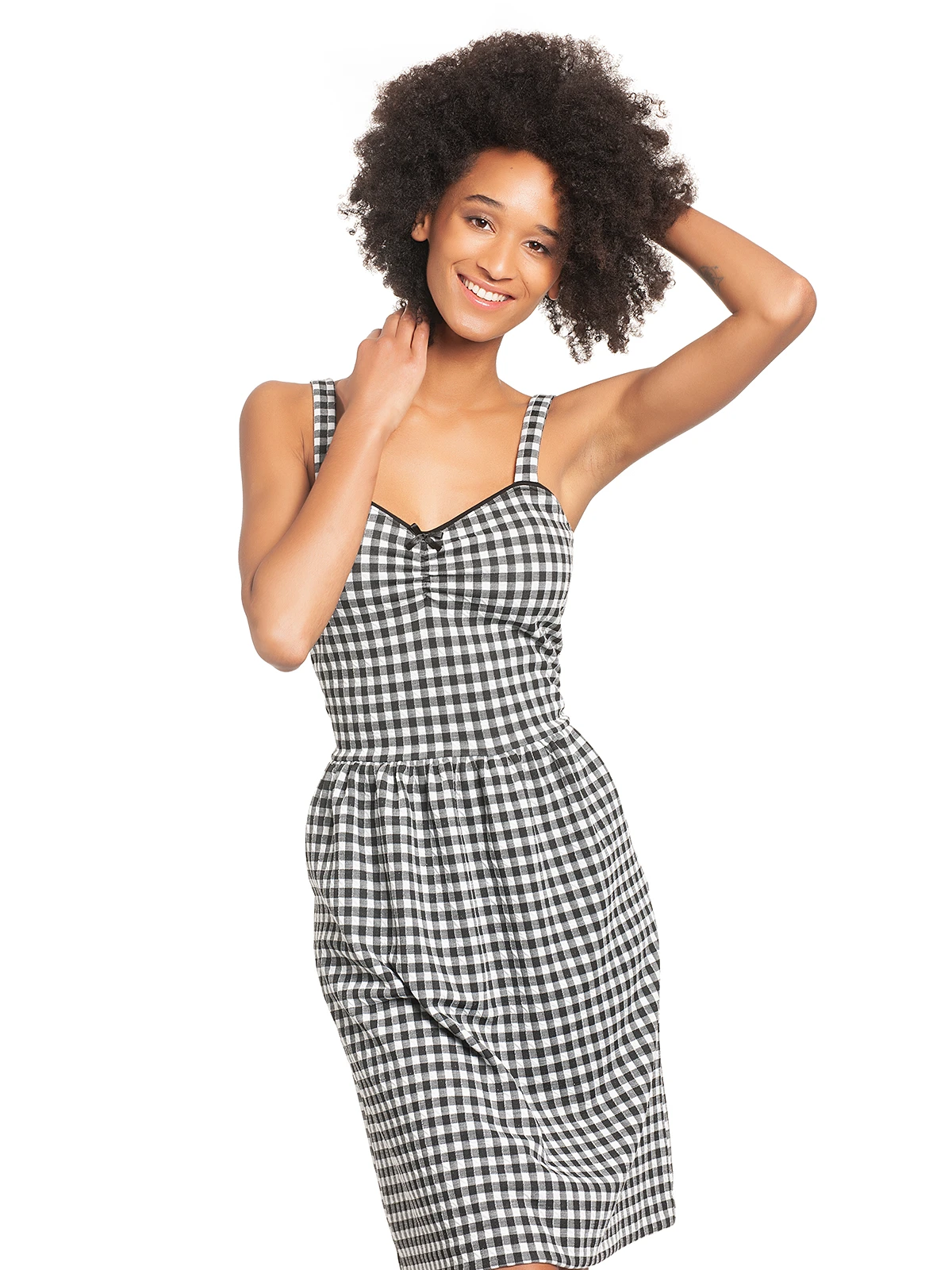 Vive Maria Vichy Summer Damen Trägerkleid Schwarz/creme – Bild 7